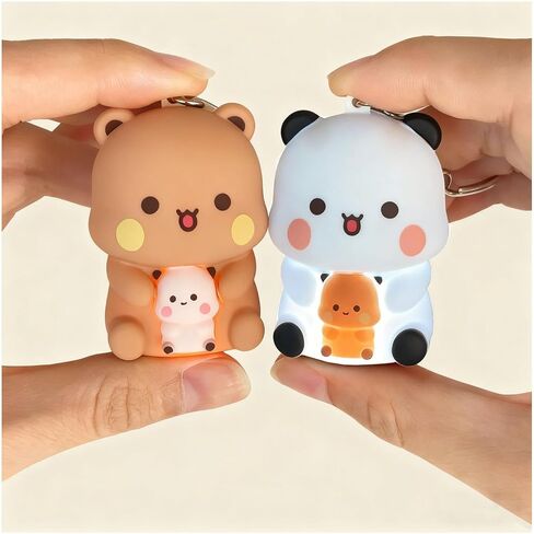 لطيف سلاسل المفاتيح BuBu Dudu، 2PCS البسيطة Kawaii الكرتون تمثال تمثال سلاسل المفاتيح للنساء فتاة حقائب الظهر مفاتيح السيارة in Kuwait