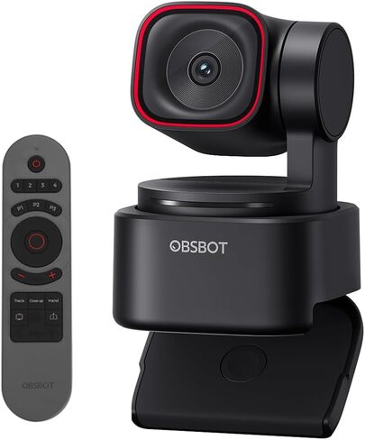 حزمة كاميرا الويب OBSBOT Tiny 3 Lite التي تعمل بالذكاء الاصطناعي والصوت المكاني بدقة 4K مع وحدة تحكم عن بعد in Saudi Arabia
