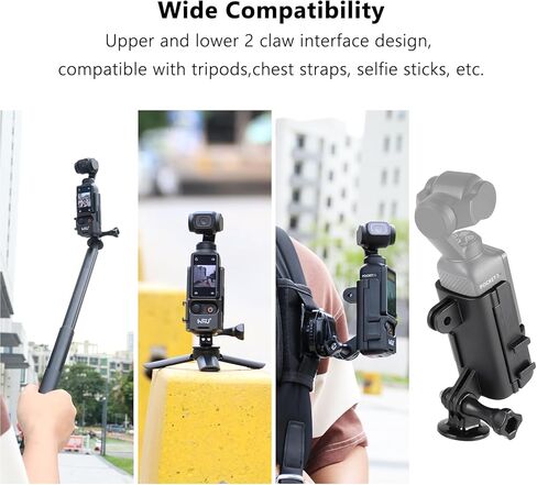 HSU Magnetic Expansion Adapter Mount Compatible with DJI Osmo Pocket 3, Magnet Extended Mounting Bracket Frame with Cold Shoe, Osmo Pocket 3 Quick-Release in Saudi Arabia