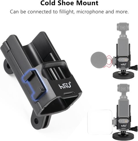 HSU Magnetic Expansion Adapter Mount Compatible with DJI Osmo Pocket 3, Magnet Extended Mounting Bracket Frame with Cold Shoe, Osmo Pocket 3 Quick-Release in Saudi Arabia