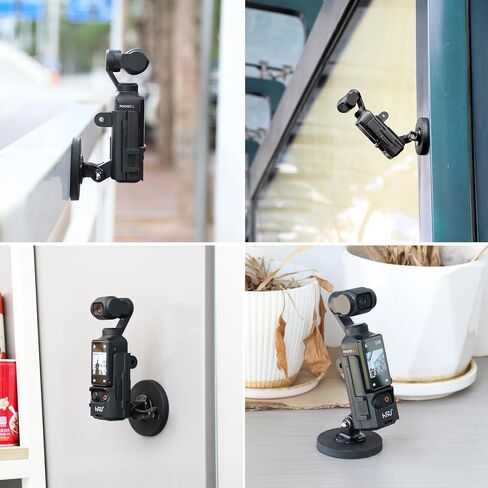 HSU Magnetic Expansion Adapter Mount Compatible with DJI Osmo Pocket 3, Magnet Extended Mounting Bracket Frame with Cold Shoe, Osmo Pocket 3 Quick-Release in Saudi Arabia