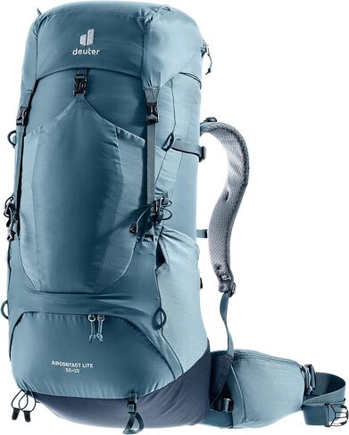 Deuter Unisex Aircontact Lite 50 + 10 L, Lightweight Backpacking & Hiking Backpack for Men & Women, 50 + 10 Liters - Black-Marine in Saudi Arabia