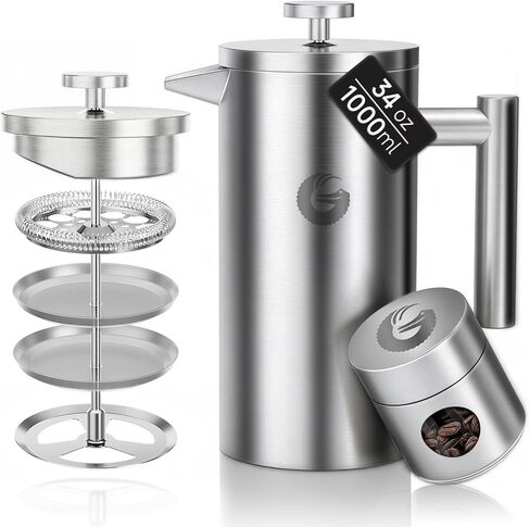 Coffee Gator French Press Coffee Maker 34 oz, Non-Toxic, Gray in Kuwait