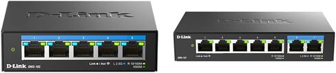 محول ألعاب غير مُدار بـ 5 منافذ بسعة 2.5 جيجابايت من D-Link مع 5 × 2.5 جيجا - متعدد جيجا، وشبكة و7 منافذ محول ألعاب غير مُدار بسعة 2.5 جيجابايت مع 2 × 2.5 جيجا، و5 × 10/100/1000 ميجابت في الثانية - متعدد جيجا in Saudi Arabia