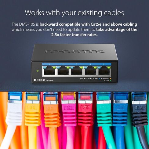 محول ألعاب غير مُدار بـ 5 منافذ بسعة 2.5 جيجابايت من D-Link مع 5 × 2.5 جيجا - متعدد جيجا، وشبكة و7 منافذ محول ألعاب غير مُدار بسعة 2.5 جيجابايت مع 2 × 2.5 جيجا، و5 × 10/100/1000 ميجابت في الثانية - متعدد جيجا in Saudi Arabia