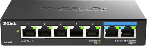 محول ألعاب غير مُدار بـ 5 منافذ بسعة 2.5 جيجابايت من D-Link مع 5 × 2.5 جيجا - متعدد جيجا، وشبكة و7 منافذ محول ألعاب غير مُدار بسعة 2.5 جيجابايت مع 2 × 2.5 جيجا، و5 × 10/100/1000 ميجابت في الثانية - متعدد جيجا in Saudi Arabia