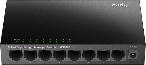 Cudy 8 Port Gigabit Switch, Easy Smart Managed, Plug & Play Desktop/Wall-Mount, Sturdy Metal w, Support QoS, Vlan, IGMP and DHCP, GS108E in Saudi Arabia