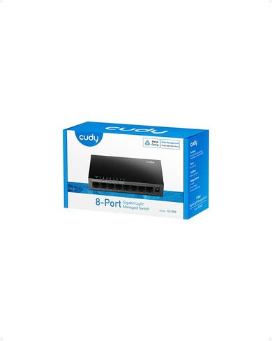 Cudy 8 Port Gigabit Switch, Easy Smart Managed, Plug & Play Desktop/Wall-Mount, Sturdy Metal w, Support QoS, Vlan, IGMP and DHCP, GS108E in Saudi Arabia