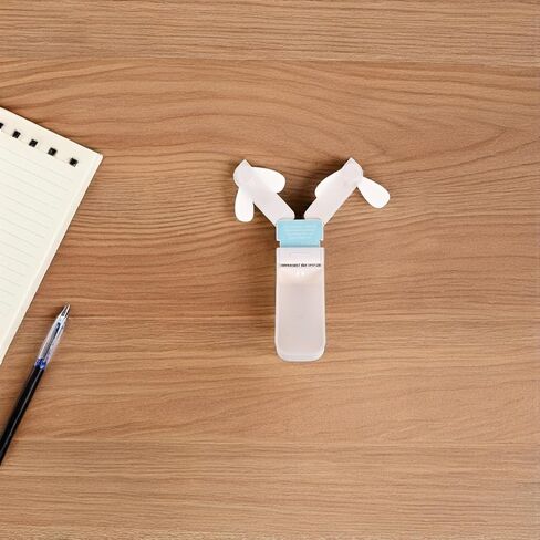 مروحة USB صغيرة محمولة برأس مزدوج قابلة للطي، جهاز تبريد صغير قابل لإعادة الشحن للسفر في الهواء الطلق، مروحة مكتب USB بيضاء in Kuwait