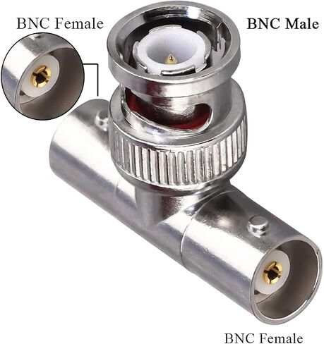 TUOLNK 2 قطعة BNC موصل ثلاثي المحملة BNC ذكر إلى أنثى مزدوجة على شكل حرف T محول محوري RF لكابل محوري أمان CCTV DVR كاميرا 3 طرق مقسم in Saudi Arabia