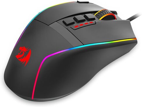 ماوس ألعاب Redragon، ماوس ألعاب سلكي بمستشعر Opitacl 26,000 نقطة لكل بوصة، ماوس مريح مع زر حريق، ماكرو ماوس RGB قابل للبرمجة لأجهزة الكمبيوتر المحمول/الكمبيوتر الشخصي/Mac in Kuwait