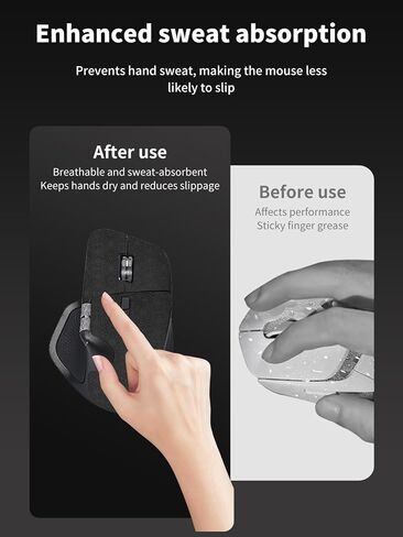 Mouse Grip Tape Full Coverage for Logitech MX Master 4 Wireless Gaming Mouse,Self-Adhesive PreCut Sweat-Resistant Professional Mice Upgrade Kit - Black in Saudi Arabia