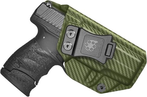 Amberide Walther PPS M2 IWB الحافظة، Kydex-Boltaron داخل حزام الخصر تناسب Walther PPS M2 9mm/.40، الاحتفاظ الآمن، السحب السريع، 0-30 درجة غير قابلة للتعديل in Kuwait