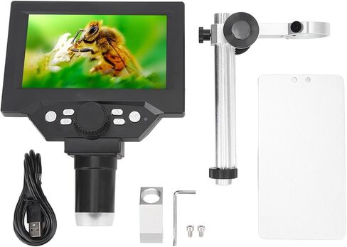 Dpofirs Digital Microscope 1080p 1000x 5.5 Inch LCD Advertisement Markers for Textile Industry Interaction and Aluminum Alloy /Black/1 Set in Saudi Arabia