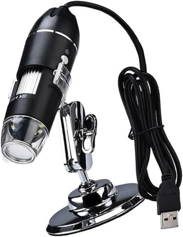 Kisangel Portable USB Microscope High Definition Electronic Magnifier for Phone Repair Home Use Science Experiments with Computer Connection Black in Saudi Arabia
