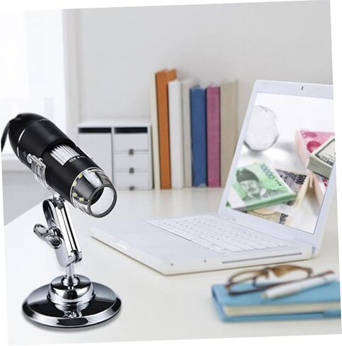 Kisangel Portable USB Microscope High Definition Electronic Magnifier for Phone Repair Home Use Science Experiments with Computer Connection Black in Saudi Arabia