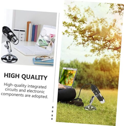 Kisangel Portable USB Microscope High Definition Electronic Magnifier for Phone Repair Home Use Science Experiments with Computer Connection Black in Saudi Arabia