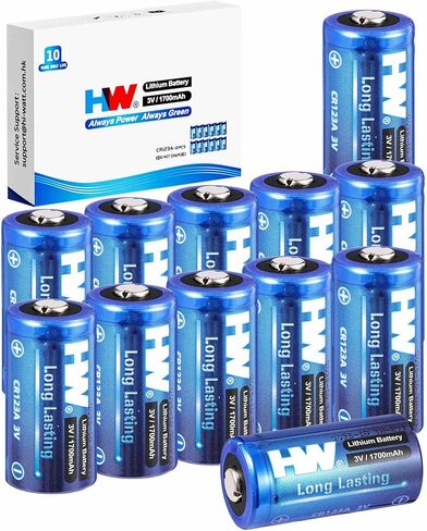 HW CR123A 3V Lithium Battery, [6-Pack] 1700mAh High Capacity 123 Batteries, 3 Volt CR17345 for Fire Alarm/Range Finder/Smoke Alarm/Smoke Detector/Flashlight,etc. (Non-Rechargeable) in Saudi Arabia