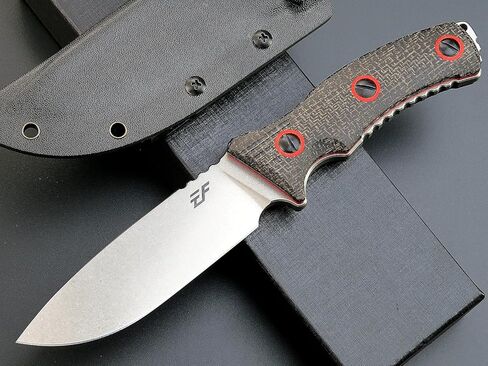 Eafengrow EF138 سكين ذو نصل ثابت، N690 شفرة فولاذية، مقبض ميكارتا كامل تانغ EDC السكاكين الثابتة للعمل والتخييم والبقاء in Kuwait