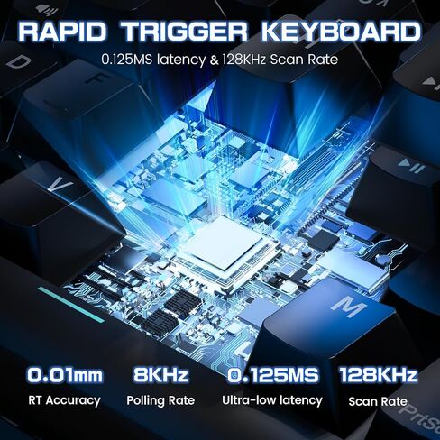 لوحة مفاتيح الألعاب MAGIC-REFINER X68 HE السلكية بنسبة 60% ذات تأثير القاعة الميكانيكية ذات الزناد السريع RGB مع استقصاء 8K، ودقة RT 0.04 مم، ومفتاح مغناطيسي، وتشغيل قابل للتعديل، وصنبور سريع لأجهزة الكمبيوتر Mac Esport Gamer (أسود) in Kuwait