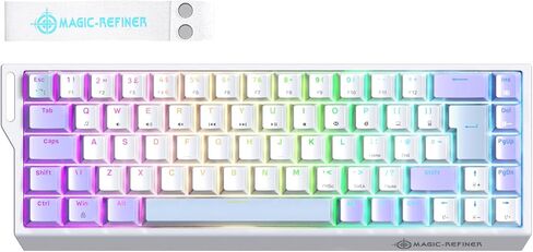 لوحة مفاتيح الألعاب MAGIC-REFINER X68 HE السلكية بنسبة 60% ذات تأثير القاعة الميكانيكية ذات الزناد السريع RGB مع استقصاء 8K، ودقة RT 0.04 مم، ومفتاح مغناطيسي، وتشغيل قابل للتعديل، وصنبور سريع لأجهزة الكمبيوتر Mac Esport Gamer (أسود) in Kuwait