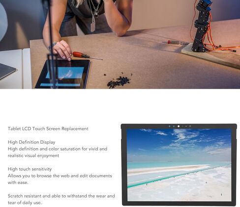 استبدال الشاشة لجهاز Pro 5 1796 LP123WQ1(SP)(A2)، مجموعة محول رقمي لشاشة LCD تعمل باللمس 12.3 بوصة in Kuwait