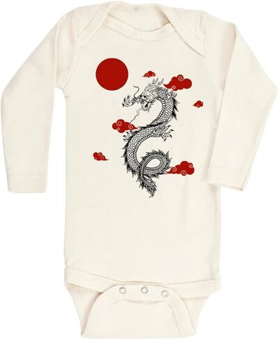 Chinese New Year Dragon Baby Cute Bodysuit, Kids & Toddler T-Shirt - Funny Outfit for Girls Boys Baby Shower Foodie Tee in Saudi Arabia