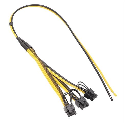 5 قطع 70 سم 6+2 8Pin كابل إمداد الطاقة سلك مقسم 12AWG 50 سم الخط الرئيسي إلى 3 خطوط فرعية 20 سم 18AWG لبطاقة الرسومات PSU(70 سم) in Kuwait