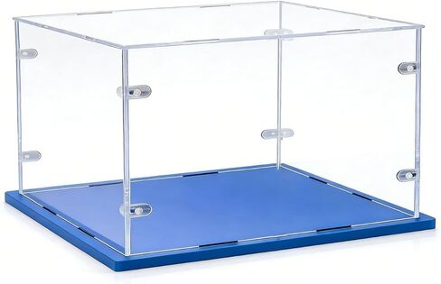 3MM Thick Clear Acrylic Display Case-Assemble Countertop Box, Thicken Base, DustProof, for Collectibles, Lego 75355 10281 71796 10312 (Black, 55x45x40cm/22x18x16in) in Saudi Arabia