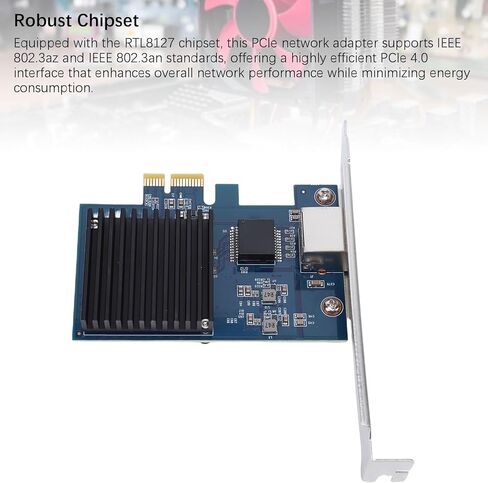 10G PCIe Network Card, RTL8127 Chipset PCI Express Gen 4 X1 Ethernet Adapter with 6 Speed Options 10G 5G 2.5G 1G 100Mbps 10Mbps, for Server Desktop in Saudi Arabia