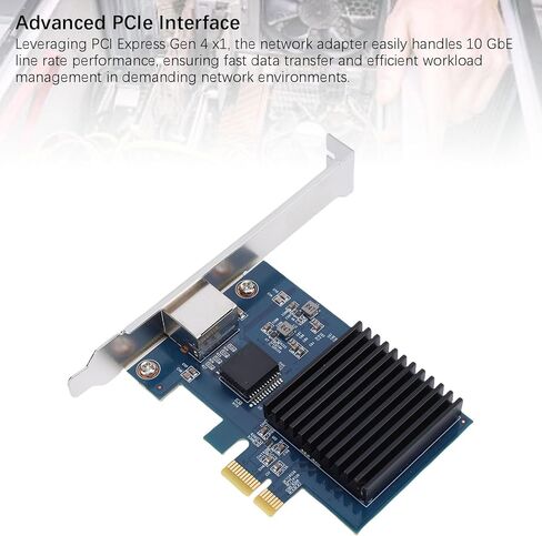 10G PCIe Network Card, RTL8127 Chipset PCI Express Gen 4 X1 Ethernet Adapter with 6 Speed Options 10G 5G 2.5G 1G 100Mbps 10Mbps, for Server Desktop in Saudi Arabia