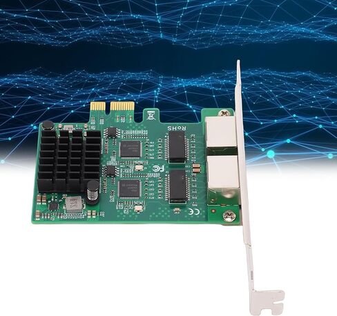 بطاقة شبكة Yunseity، منفذ RJ45 مزدوج 10 100 1000 ميجابت في الثانية جيجابت محول إيثرنت سلكي مع موصلات مطلية بالذهب ومشتت حرارة، للكمبيوتر المكتبي in Saudi Arabia
