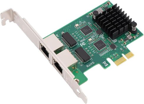 بطاقة شبكة Yunseity، منفذ RJ45 مزدوج 10 100 1000 ميجابت في الثانية جيجابت محول إيثرنت سلكي مع موصلات مطلية بالذهب ومشتت حرارة، للكمبيوتر المكتبي in Saudi Arabia