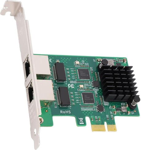 بطاقة شبكة Yunseity، منفذ RJ45 مزدوج 10 100 1000 ميجابت في الثانية جيجابت محول إيثرنت سلكي مع موصلات مطلية بالذهب ومشتت حرارة، للكمبيوتر المكتبي in Saudi Arabia