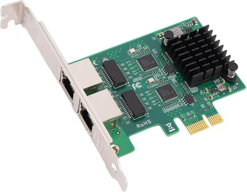 بطاقة شبكة Yunseity، منفذ RJ45 مزدوج 10 100 1000 ميجابت في الثانية جيجابت محول إيثرنت سلكي مع موصلات مطلية بالذهب ومشتت حرارة، للكمبيوتر المكتبي in Saudi Arabia