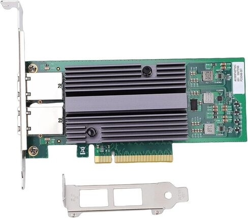 بطاقة شبكة Yunseity 10 جيجا بايت، منافذ RJ45 مزدوجة PCIE X8 NIC مع استهلاك منخفض للطاقة، دعم الخادم 2025 2022 2019 2016 2012 10 7 RHEL SLES Freebsd in Saudi Arabia