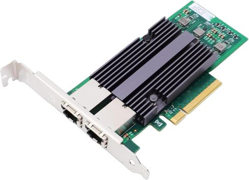 بطاقة شبكة Yunseity 10 جيجا بايت، منافذ RJ45 مزدوجة PCIE X8 NIC مع استهلاك منخفض للطاقة، دعم الخادم 2025 2022 2019 2016 2012 10 7 RHEL SLES Freebsd in Saudi Arabia
