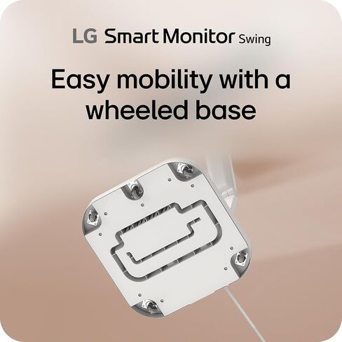شاشة LG الذكية Swing 32U889SA-W 32 بوصة 4K UHD 3840x2160 IPS تعمل باللمس على قاعدة عجلات قابلة للتعديل بالكامل HDR10، webOS، مكبر صوت مدمج، HDMI، USB من النوع C، حامل إمالة/ارتفاع/دوران/محوري، أبيض متجدد in Kuwait