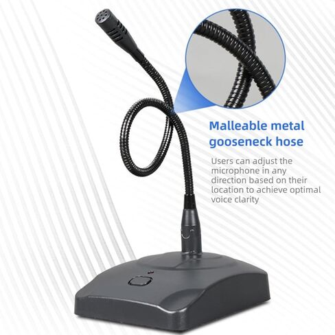 Desktop Gooseneck Wired Microphone, Table Mounted Corded Voice Condenser Microphone, 6.5mm Plug, High Efficiency Sound Pickup, for Conference, Zoom, Streaming in Saudi Arabia