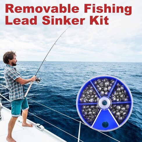 2 Boxes of Assorted Fishing Lead Weights, Split Shot Sinkers for Angling & Fishing Accessories in Saudi Arabia