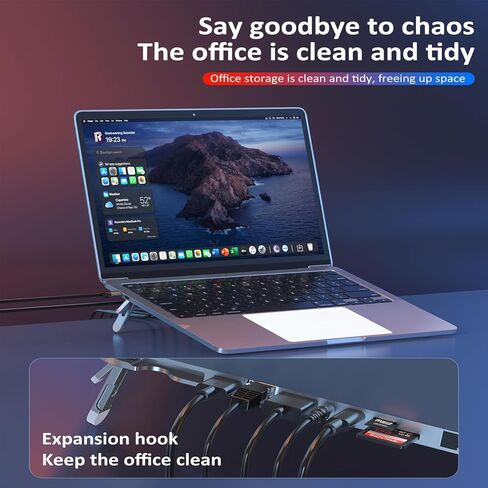 USB C Laptop Docking Station Stand, USB-C Hub 7 in 1 Multiport Adapter with 4K HDMI, Gigabit Ethernet, USB A 3.0, PD 100W Charge, Universal Docking Stations for MacBook Pro/Air/Dell/HP/Surface/Lenovo in Saudi Arabia
