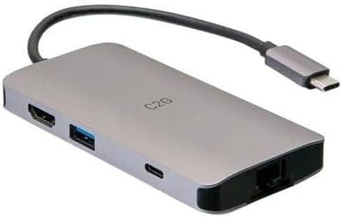 C2G USB C Dock with HDMI, USB, Ethernet, SD, USB C & Power up to 100W - for Notebook/Tablet PC - 100 W - USB Type C - 3 x USB Ports - Network (RJ-45) - HDMI - Thunderbolt - Wired (Renewed) in Saudi Arabia