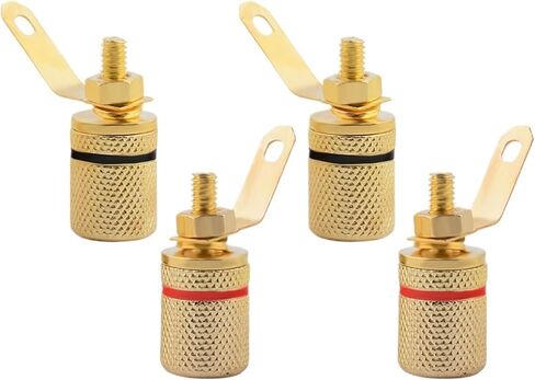 4-Pcs 4mm Banana Jack Binding Post Gold Plated Female Socket Terminal Connector for Loudspeaker Amplifier in Saudi Arabia