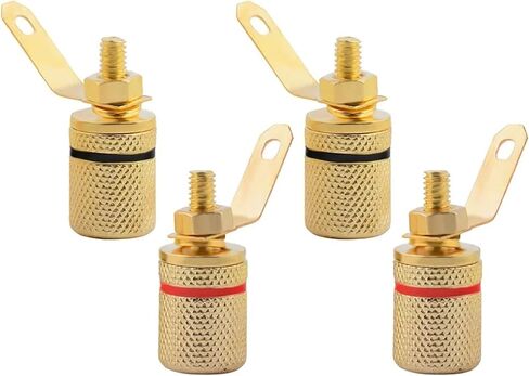 4-Pcs 4mm Banana Jack Binding Post Gold Plated Female Socket Terminal Connector for Loudspeaker Amplifier in Saudi Arabia