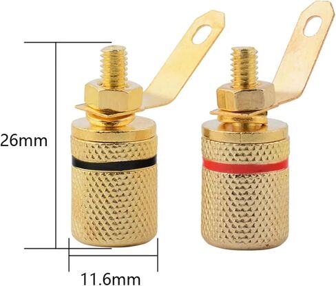 4-Pcs 4mm Banana Jack Binding Post Gold Plated Female Socket Terminal Connector for Loudspeaker Amplifier in Saudi Arabia