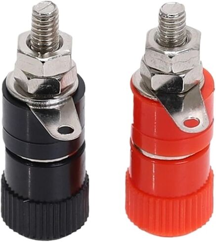 1 Pair (RED + Black) Amplifier Terminal Blocks Binding Post Banana Jack Panel Mount Connector JS-910B(2pcs Black) in Saudi Arabia