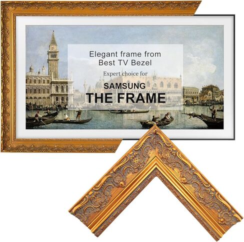 Baroque Gold frame for Samsung The Frame TV, Compatible ONLY with Samsung The Frame TV (43",50",55",65",75",85", Fits 2021-2025&PRO, LS03A/B/C/D/FA/FW) (Baroque Gold, 65-LS03) in Saudi Arabia