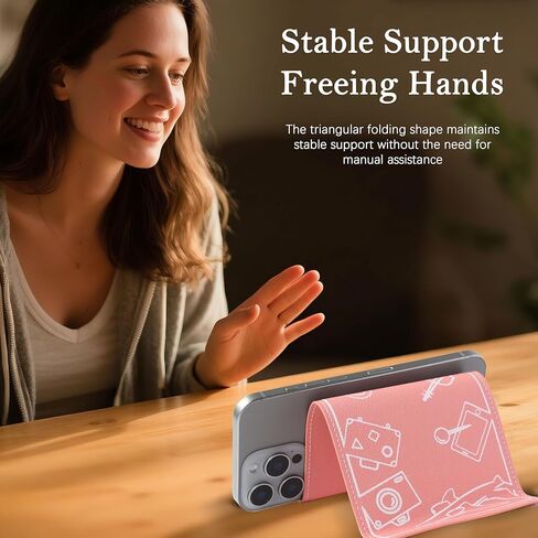 حامل الهاتف اللوحي بزاوية قابلة للتعديل، قوي عالمي لجميع الهواتف الذكية - قابل للطي ومحمول للمكتب، السفر، المنزل، المطبخ، السرير، جهاز المشي، الطائرة، وردي in Kuwait