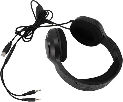 Eujgoov RGB Colorful Lights Adjustable Wired Computer Gaming Headset with Good Sound Experience for Ps5, Switch, Tablets in Saudi Arabia