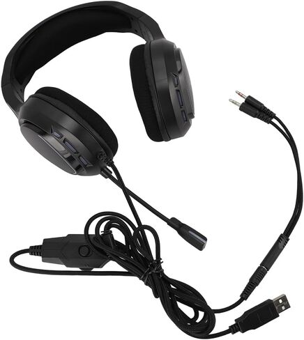 Eujgoov RGB Colorful Lights Adjustable Wired Computer Gaming Headset with Good Sound Experience for Ps5, Switch, Tablets in Saudi Arabia